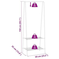 Cuier VidaXL 246724 (Black) Thumb