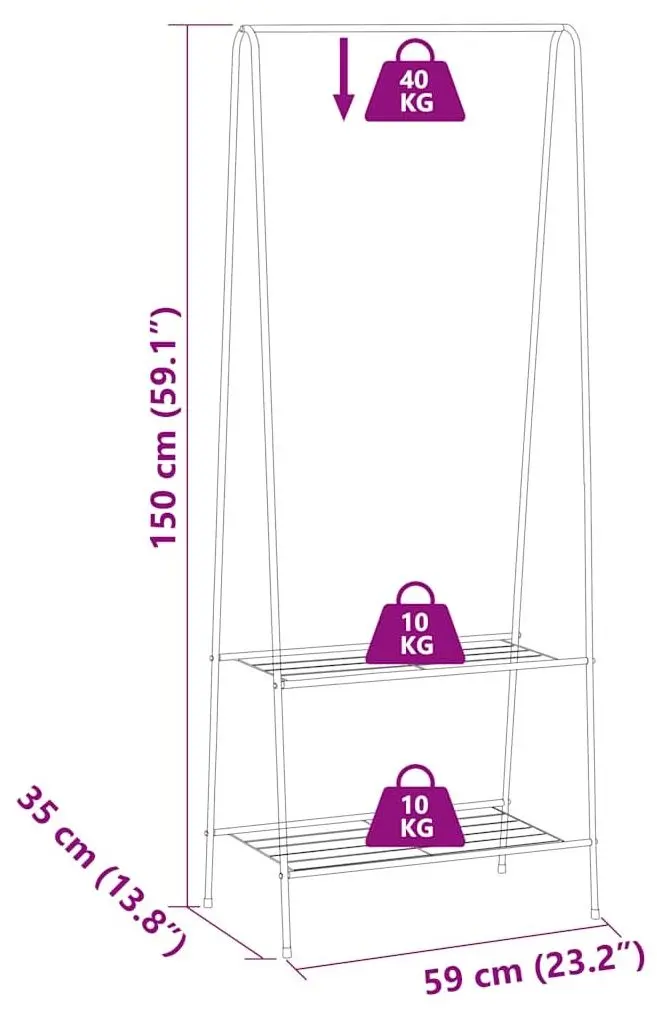 Cuier VidaXL 246724 (Black)