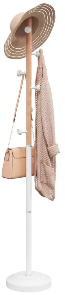 Cuier VidaXL 377086 (White/Beech)