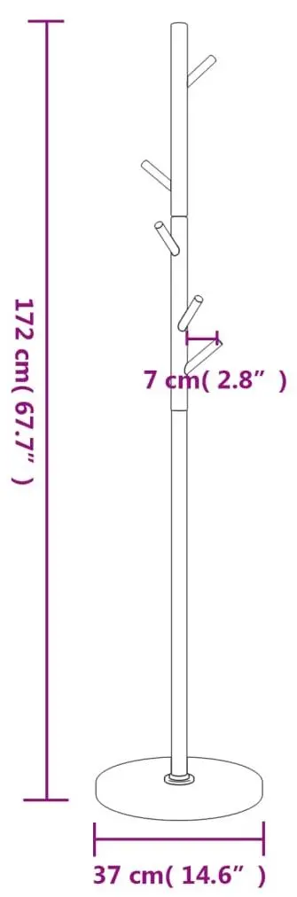 Cuier VidaXL 377087 (Black/Beech)