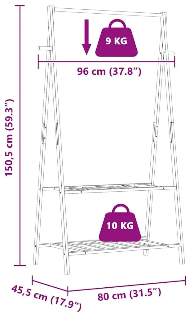 Вешалка VidaXL 4008908 (Bamboo) - 8