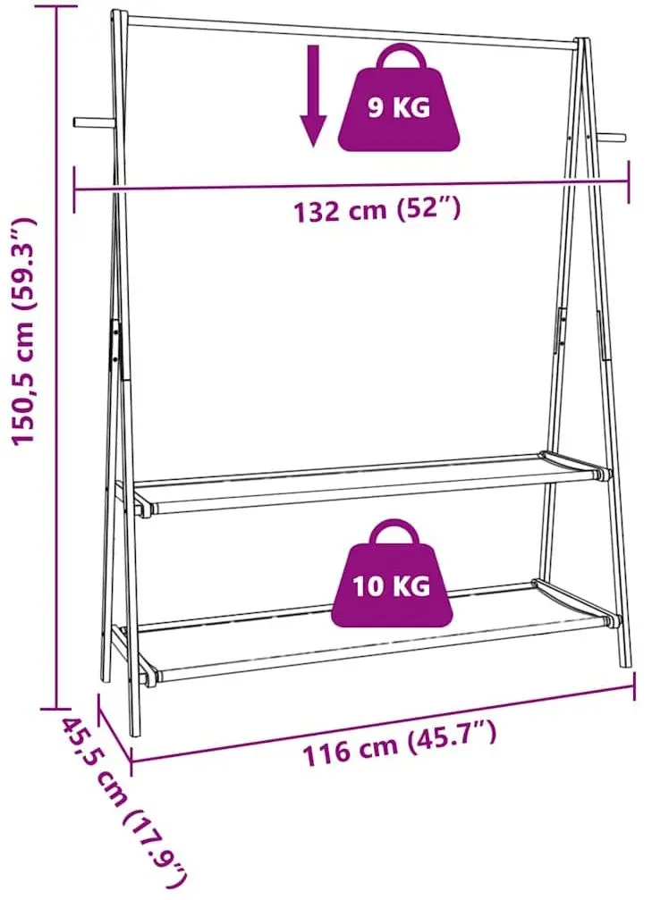 Cuier VidaXL 4008914 (Bamboo)