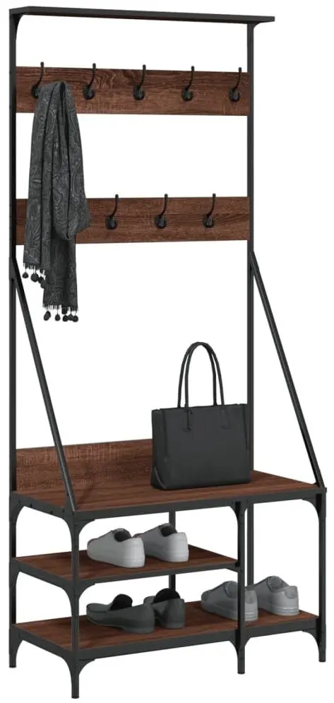 Cuier VidaXL 837866 (Brown Oak/Black)