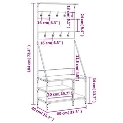 Cuier VidaXL 837866 (Brown Oak/Black) Thumb