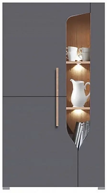 Витрина Fadome Porto PR2a (Gray Gloss/Artisan Oak)