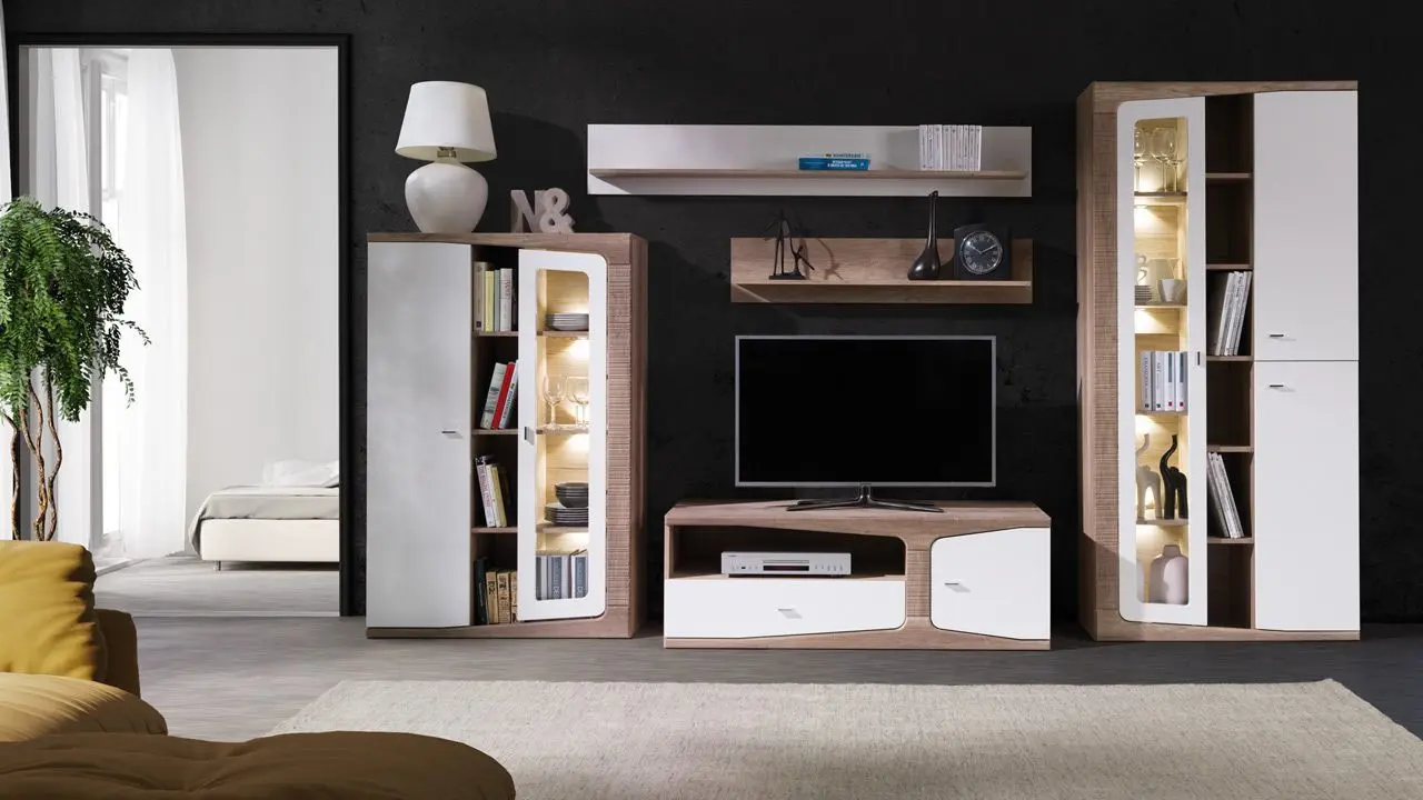 Vitrina Fadome Santa Fe SF2 (Country/White Gloss)