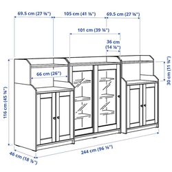 Tumba Ikea Hauga 2 usi 244x46x116 (Alb) Thumb