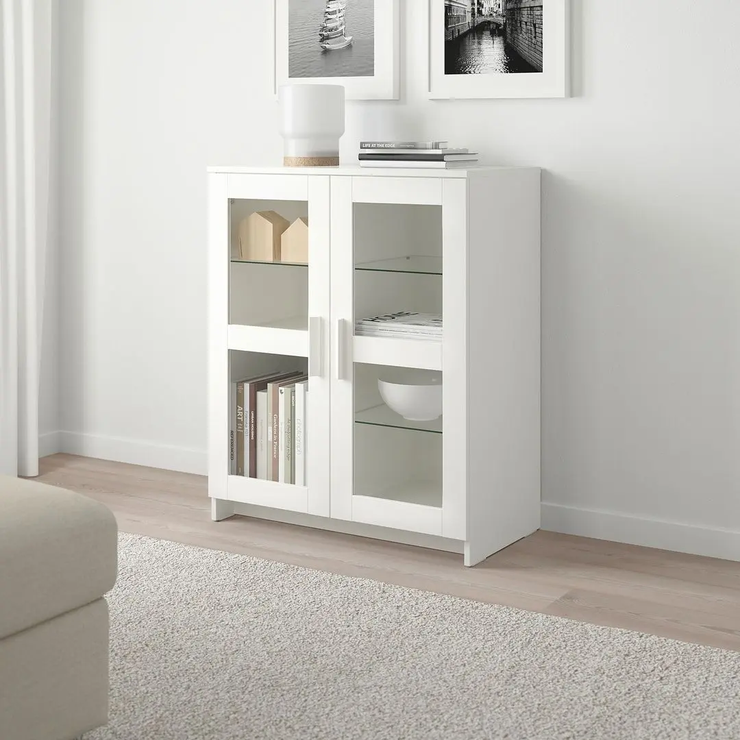 Vitrina Ikea Brimnes usi de sticla 78x95 (Alb)