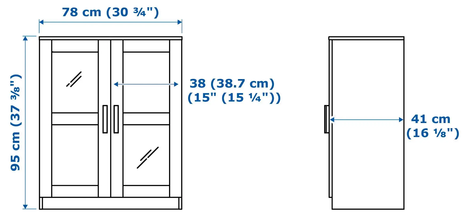 Vitrina Ikea Brimnes usi de sticla 78x95 (Alb)