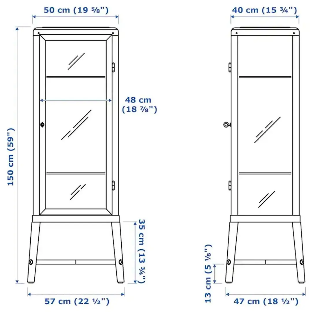Vitrina Ikea Fabrikor 57x150 (Gri-verde)