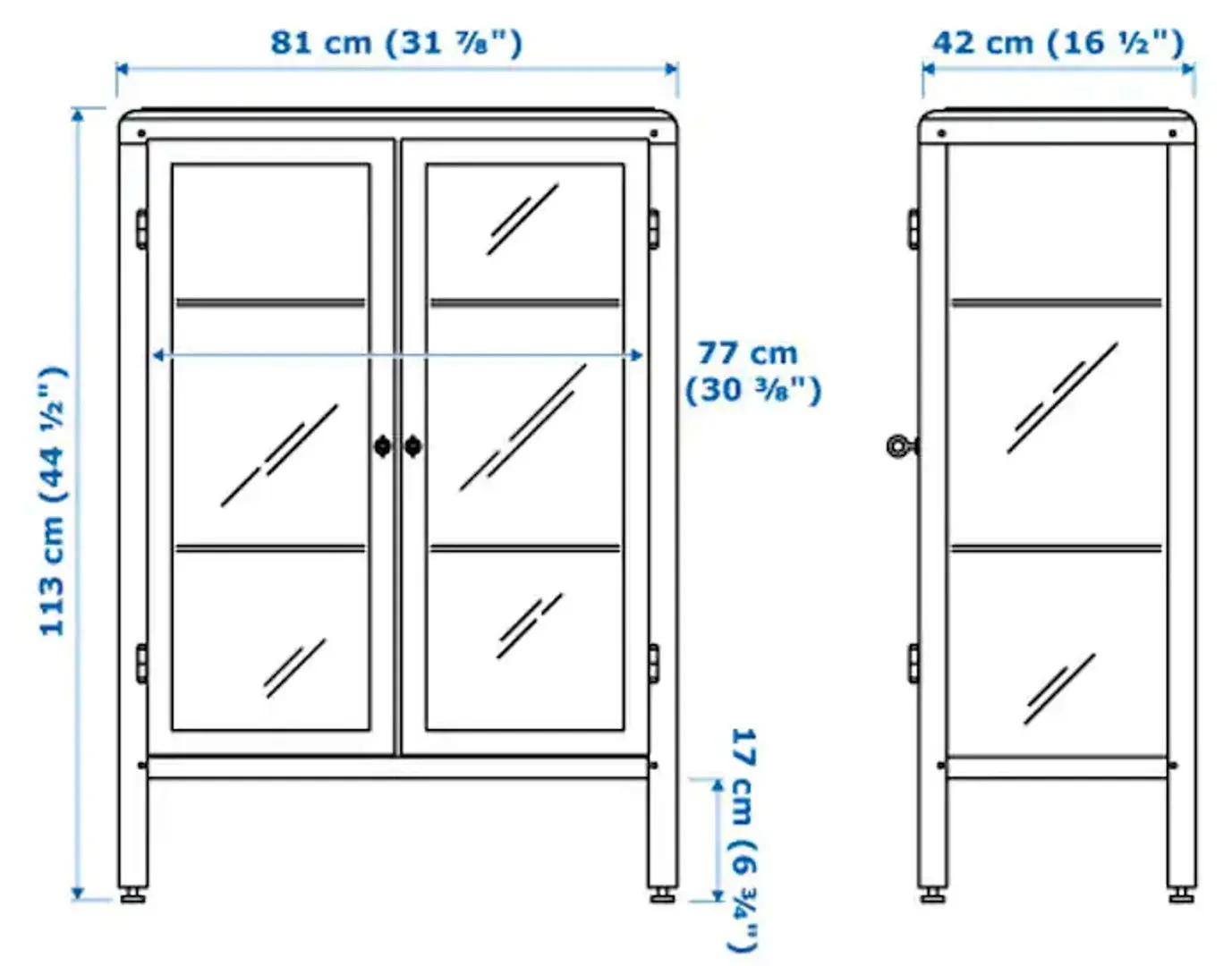Vitrina Ikea Fabrikor 81x113 (Gri-verde)