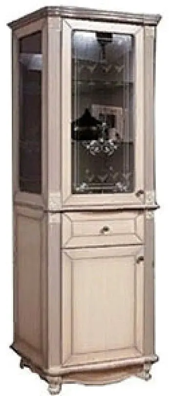 Шкаф с витриной КМК 0441.8 Баккара 2Д1Я Дуб Молочный (Правая)