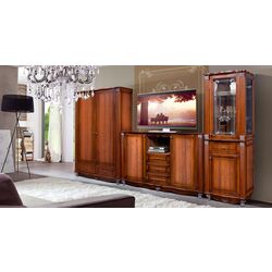 Шкаф с витриной КМК 0441.8 Баккара 2Д1Я Орех Донской/Орех Экко (Правая) Thumb