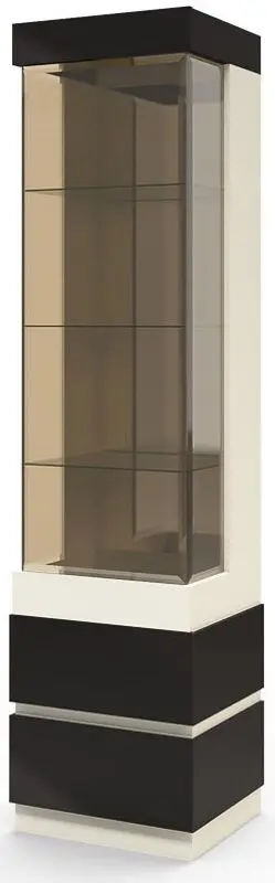 Витрина КМК 0651.18 Хилтон Капучино Светлый/Мокко Глянец (левая)
