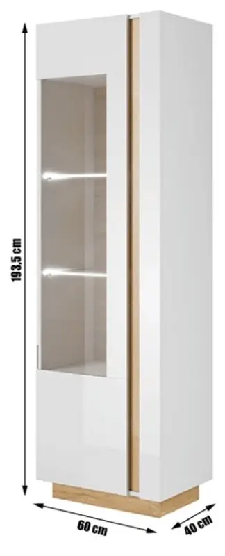 Vitrina Mobhaus City 60 (White/Grandson Oak/White Gloss)