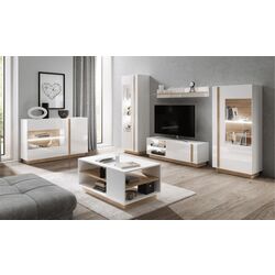 Витрина Mobhaus City 72 (White/Grandson Oak/White Gloss) Thumb