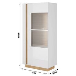 Витрина Mobhaus City 72 (White/Grandson Oak/White Gloss) Thumb