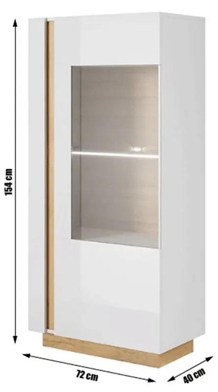 Витрина Mobhaus City 72 (White/Grandson Oak/White Gloss)