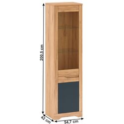 Витрина Mobhaus Fidel Right (Craft Oak Golden/Graphite Gray) Thumb