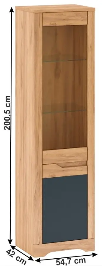 Витрина Mobhaus Fidel Right (Craft Oak Golden/Graphite Gray) - 2