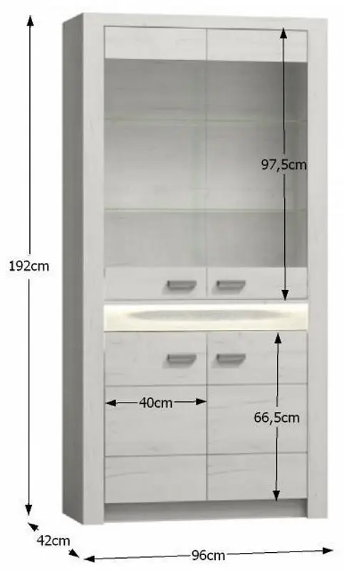 Vitrina Tempo Kondela Infinity I-03 (Ash White) - 3