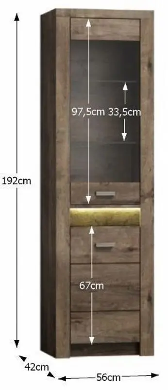 Vitrina Tempo Kondela Infinity I-04 (Ash Dark)