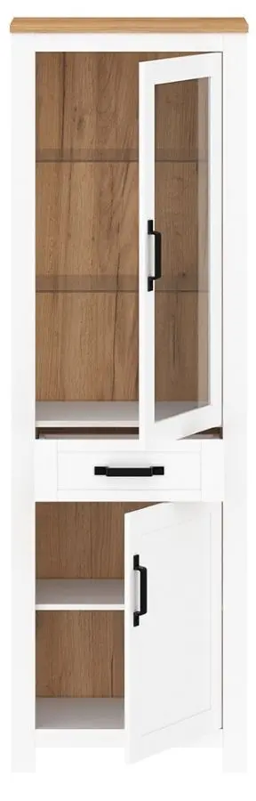 Vitrina Tempo Kondela Lanzette A (White/Craft Oak Golden) - 4