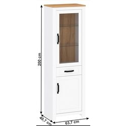 Vitrina Tempo Kondela Lanzette A (White/Craft Oak Golden) Thumb