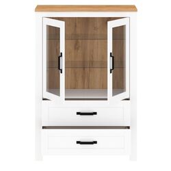 Vitrina Tempo Kondela Lanzette K (White/Craft Oak Golden) Thumb