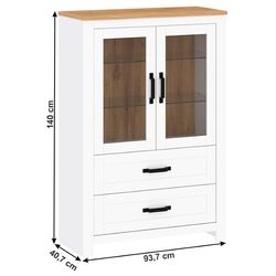 Vitrina Tempo Kondela Lanzette K (White/Craft Oak Golden) Thumb