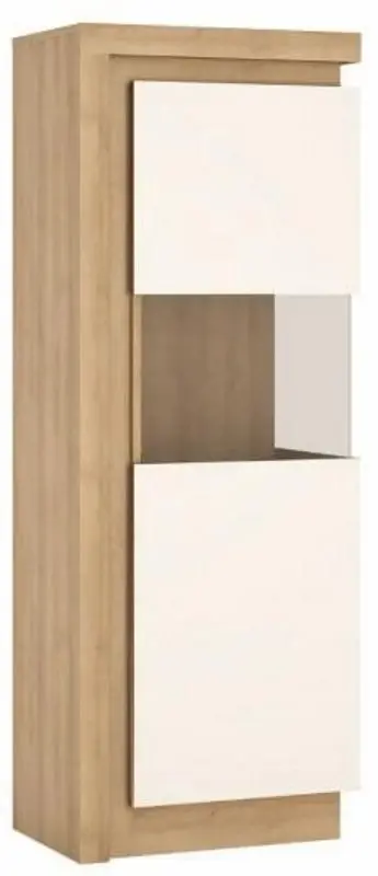 Витрина Tempo Kondela Leonardo LYOV01P (Riviera Oak/White Extra High Gloss)