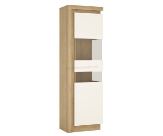 Витрина Tempo Kondela Leonardo LYOV03P (Riviera Oak/White Extra High Gloss)