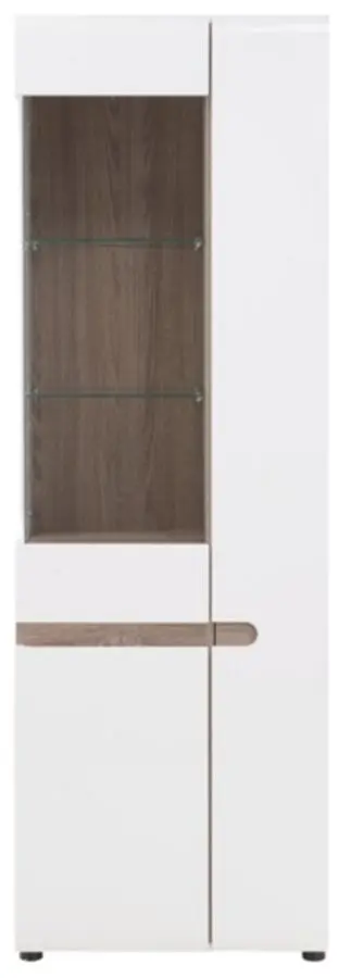 Витрина Mobhaus Lynatet Typ 01 (White Extra High Gloss/Sonoma Oak Dark)