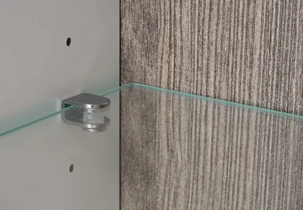 Витрина Mobhaus Lynatet Typ 01 (White Extra High Gloss/Sonoma Oak Dark)