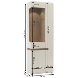 Витрина Mobhaus Lynatet Typ 01 (White Extra High Gloss/Sonoma Oak Dark) Thumb