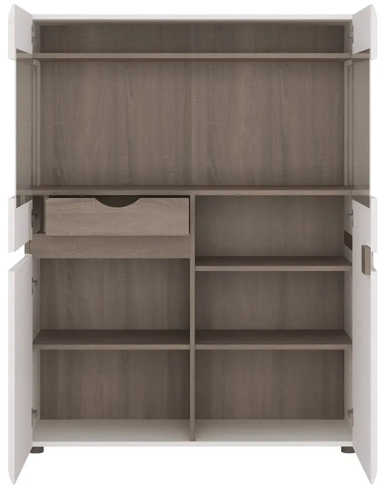 Tumba Mobhaus Lynatet Typ 33 (White Extra High Gloss/Sonoma Oak Dark)