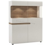 Tumba Mobhaus Lynatet Typ 33 (White Extra High Gloss/Sonoma Oak Dark)