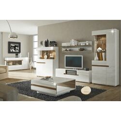 Tumba Mobhaus Lynatet Typ 33 (White Extra High Gloss/Sonoma Oak Dark) Thumb