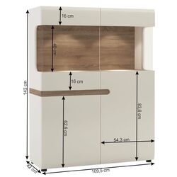 Tumba Mobhaus Lynatet Typ 33 (White Extra High Gloss/Sonoma Oak Dark) Thumb