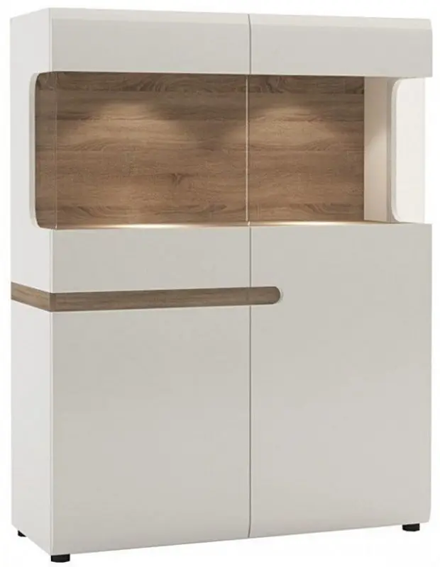 Tumba Mobhaus Lynatet Typ 33 (White Extra High Gloss/Sonoma Oak Dark)