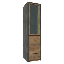 Penal-vitrina Mobhaus Montana W1D (Lefkas Oak Dark/Gray Smooth)