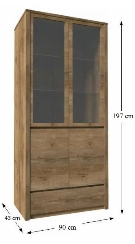 Vitrina Mobhaus Montana W2D (Lefkas Oak)