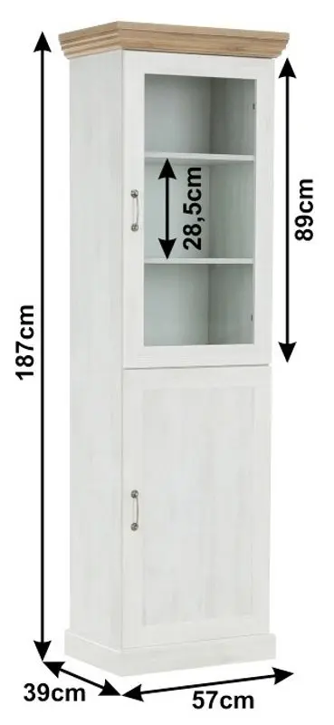 Витрина Tempo Kondela Royal S1D (Northern Pine/Wild Oak)