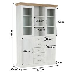 Vitrina Tempo Kondela Royal W2D (Northern Pine/Wild Oak) Thumb