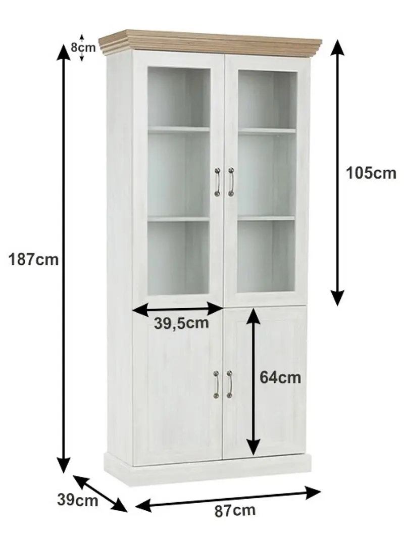 Vitrina Tempo Kondela Royal W4D (Northern Pine/Wild Oak)