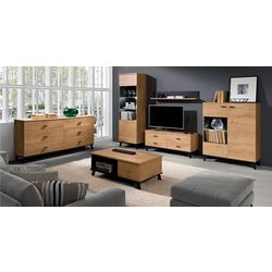 Vitrina Mobhaus Siran Typ 2 (Lefkas Oak/Black) Thumb