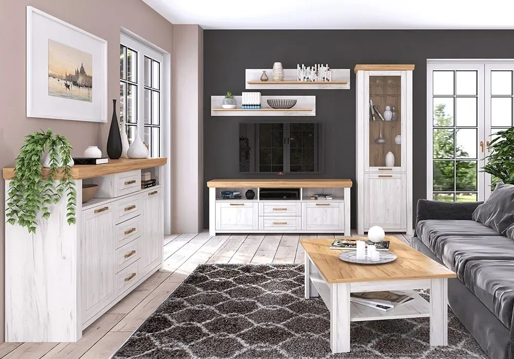 Vitrina Tempo Kondela Sudbury A (Craft Oak Golden/Craft Oak White)