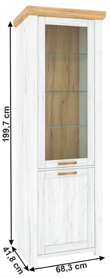 Vitrina Tempo Kondela Sudbury A (Craft Oak Golden/Craft Oak White)