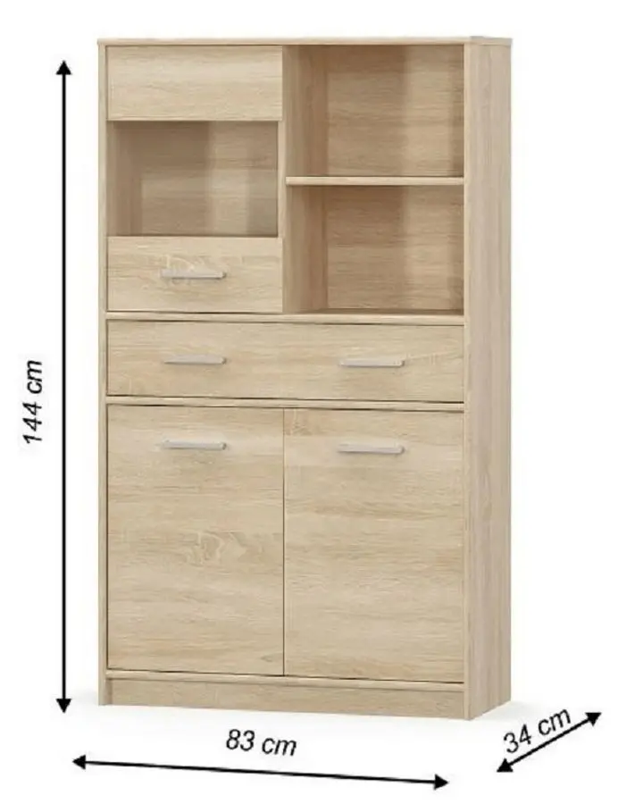 Тумба Mobhaus Teyo 2D1W1S/80 (Sonoma Oak)