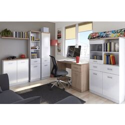 Шкаф Tempo Kondela Topty Typ 02 2D1W1S/80 (White/Sonoma Oak) Thumb